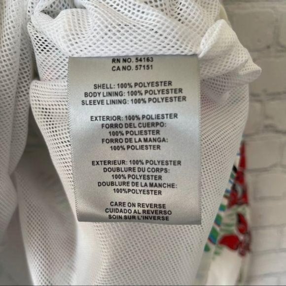 Levi's Floral Print Cropped Windbreaker Hoodie Size XL Jacket Pullover Retro - Picture 9 of 10